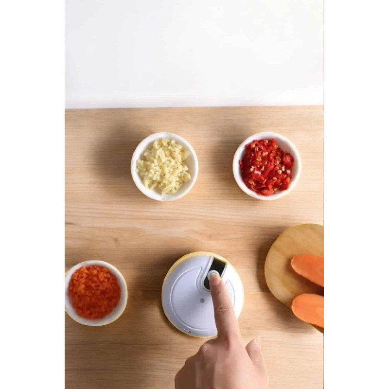 Şarjlı Portatif Doğrayıcı Mini Pratik Rondo El Doğrayıcı Üç Bıçaklı Çelik Bıçaklı