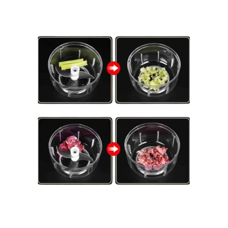 Şarjlı Mini El Rondosu Doğrayıcı Taşınabilir 250 ml Çelik Bıçaklı