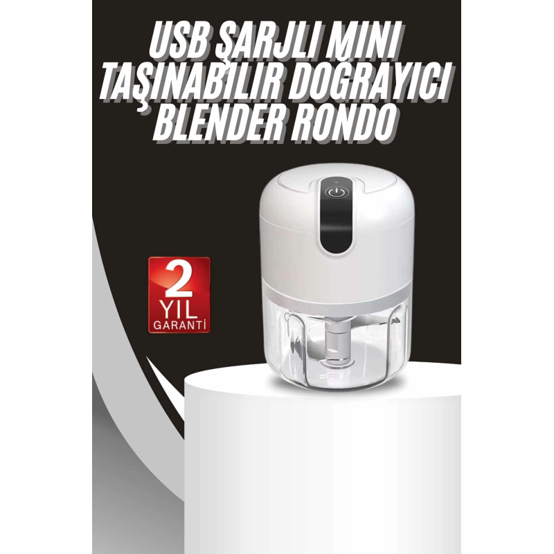 Mini Doğrayıcı Rondo Taşınabilir Mini El Blender Paslanmaz Çelik