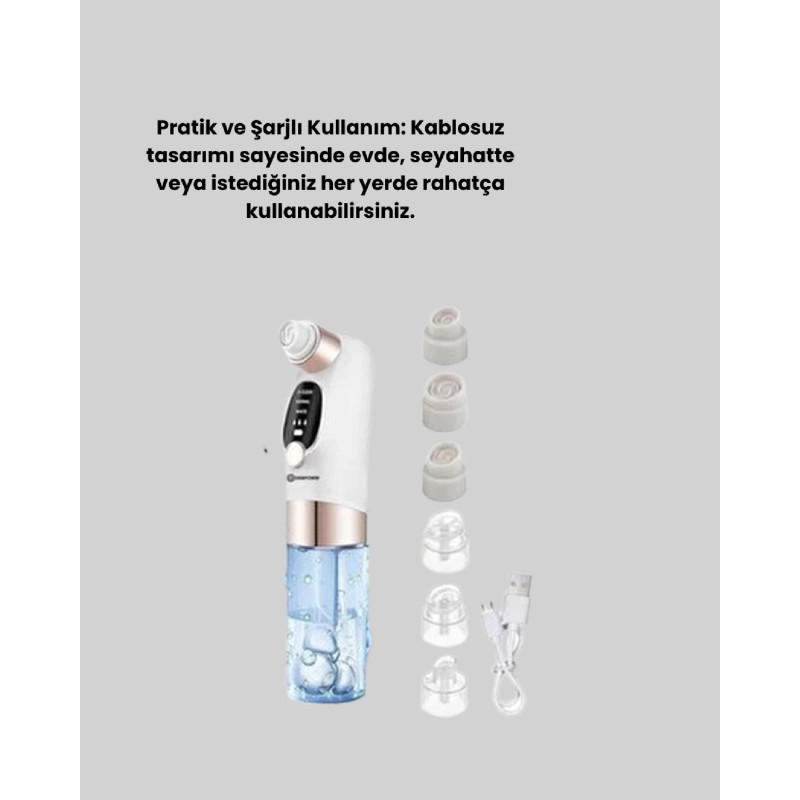 Çok Fonksiyonlu Cilt Bakım Cihazı  Siyah Nokta, Gözenek ve Akne Temizleyici