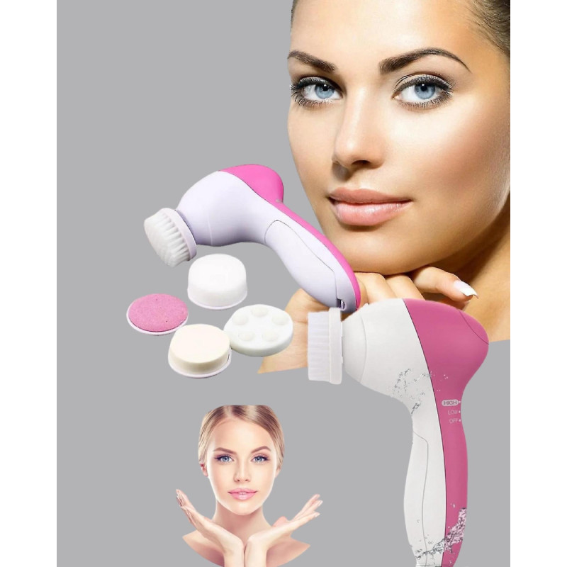 5 Başlıklı Yüz Masaj Aleti  Cilt Temizleme, Peeling, Siyah Nokta ve Gözenek Bakımı