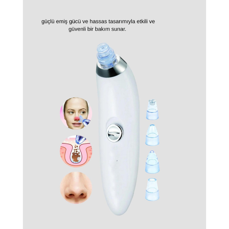 5 Kademeli Vakumlu Gözenek Temizleyici  Su Geçirmez ve Taşınabilir Siyah Nokta Cihazı