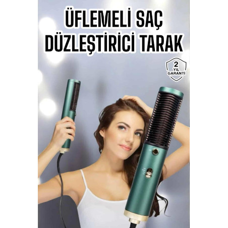 Fön Tarak Saç Düzleştirici Üflemeli Fön Makinesi Sıkı Dişli Taşınabilir