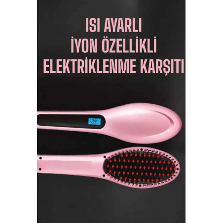 Fön Tarağı Saç Düzleştirici Sıkı Dişli Isı Ayarlı Elektriklenme Karşıtı
