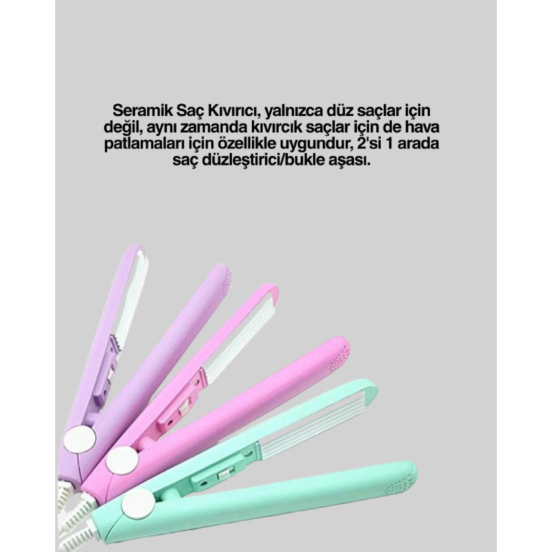 Yüzer Plakalı Kompakt Bukle Maşası  Elastik Tutuculu, Saç Dostu Profesyonel Tasarım