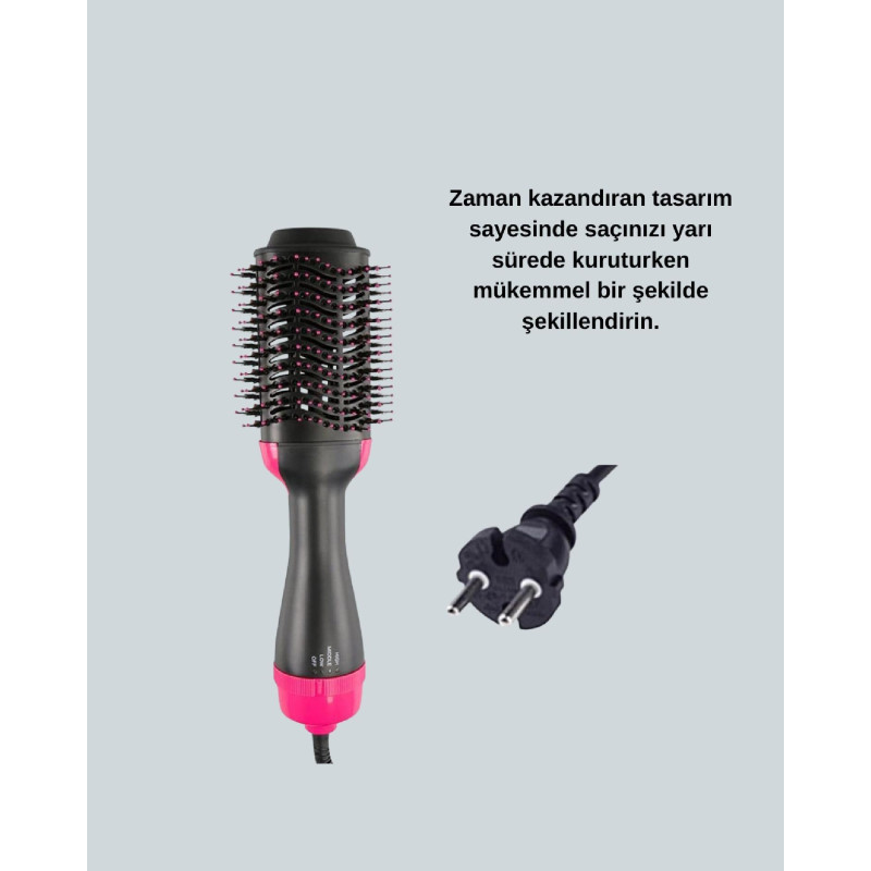 3 Isı Kademeli 1200W Saç Şekillendirme Fırçası.