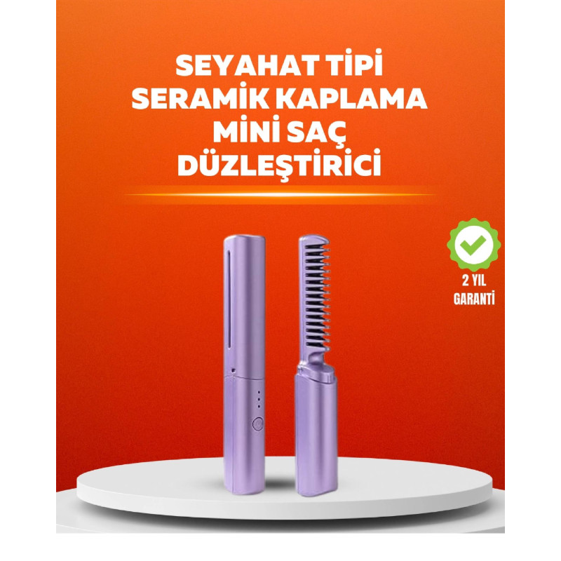 USB Şarjlı Kablosuz Saç Düzleştirici  Seyahat ve Günlük Kullanım