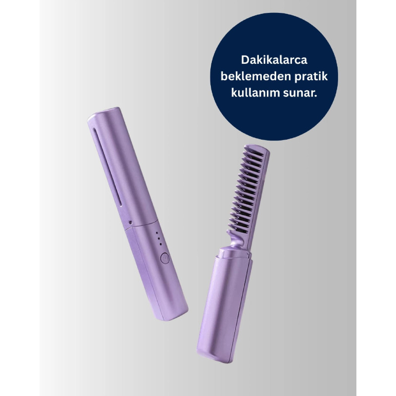 USB Şarjlı Kablosuz Saç Düzleştirici  Seyahat ve Günlük Kullanım