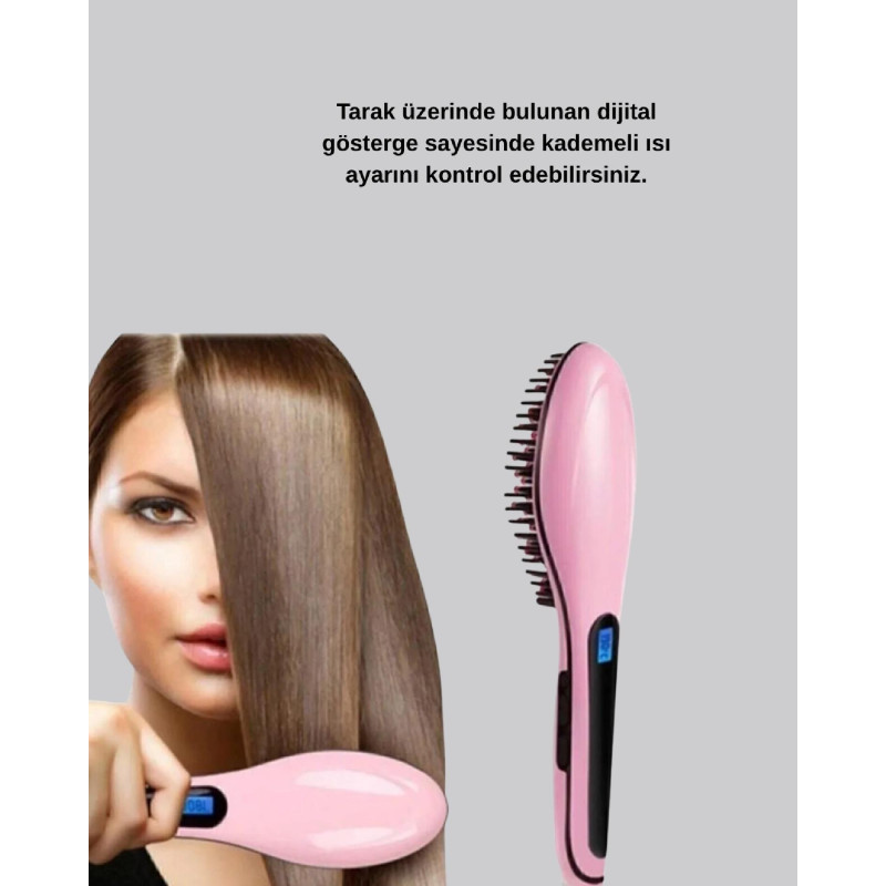 Profesyonel Saç Düzleştirici Tarak  230 C Maksimum Isı, Hızlı Isınma ve Seramik Plaka